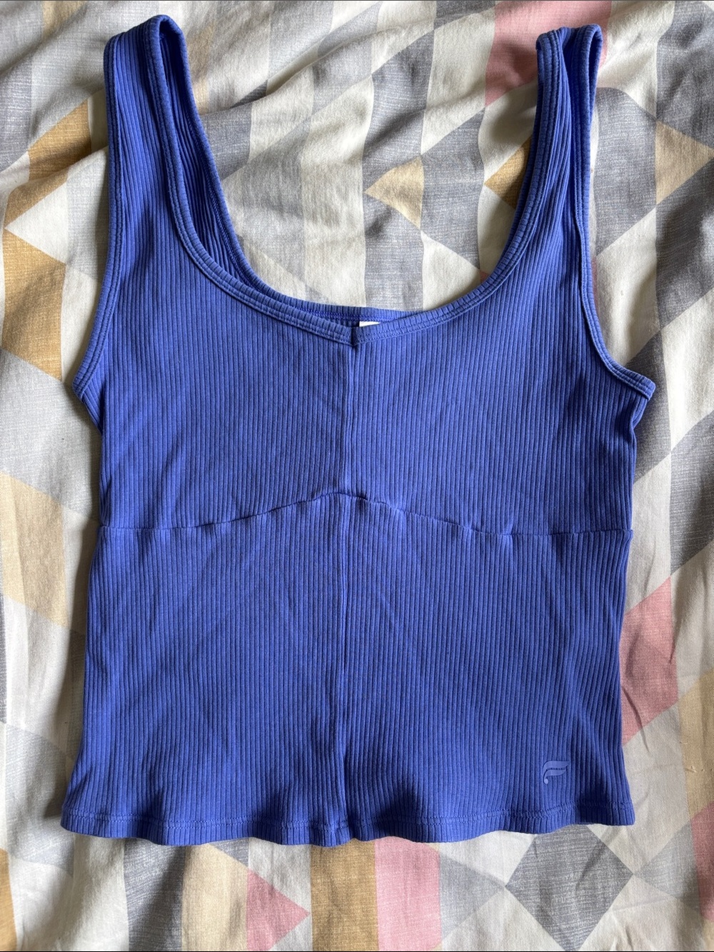 Fabletics Ribbed Scoop Tank Top in Cobalt